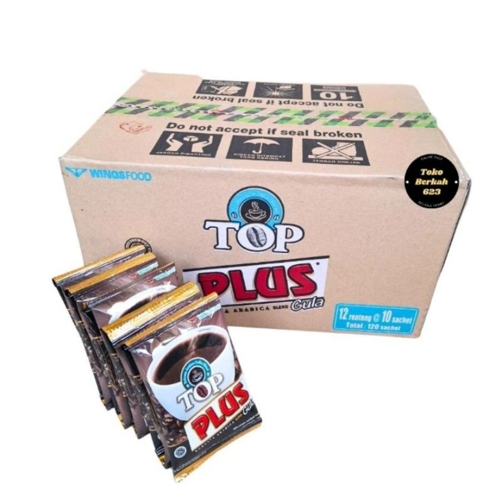 Jual KOPI TOP PLUS GULA 1DUS 12RCG 10SACHET 18gr | Shopee Indonesia
