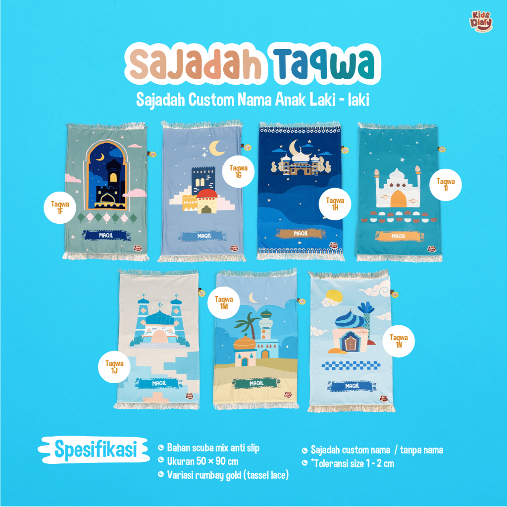 Jual Kids Diary Plus - Sajadah Anak Laki-Laki Perempuan Bisa Costum ...