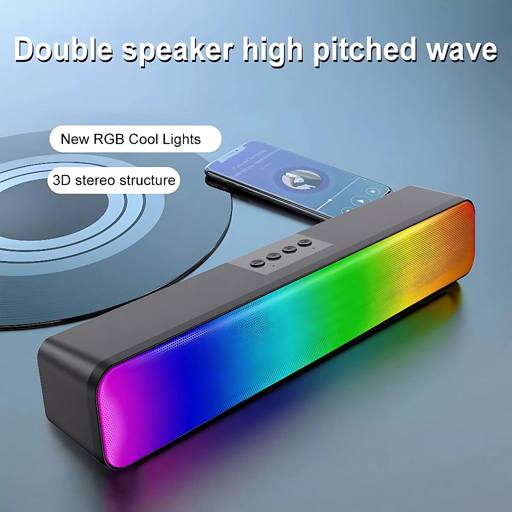 Jual Speaker Soundbar Bluetooth Full Bass FLECO F-920 LED RGB USB AUX ...