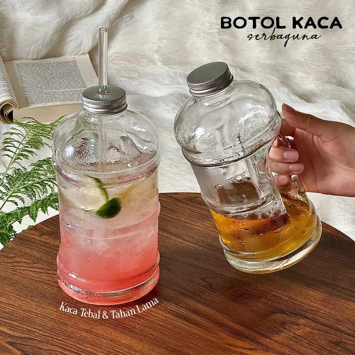 Jual Botol Kaca Premium Model Galon 760 ml Tebal Glass Bottlel Bening ...