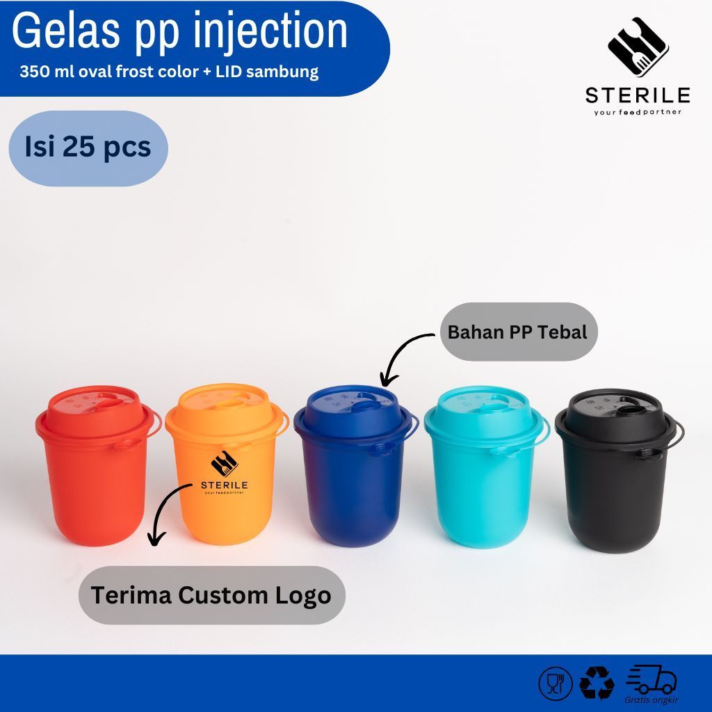 Jual GELAS PP INJECT GELAS THINWALL WARNA 380 / 400 / 500 ML 12 OZ / 14 ...