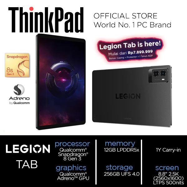 Lenovo Legion Tab Snapdragon 8 Gen 3 Tablet Android Terbaik 2026