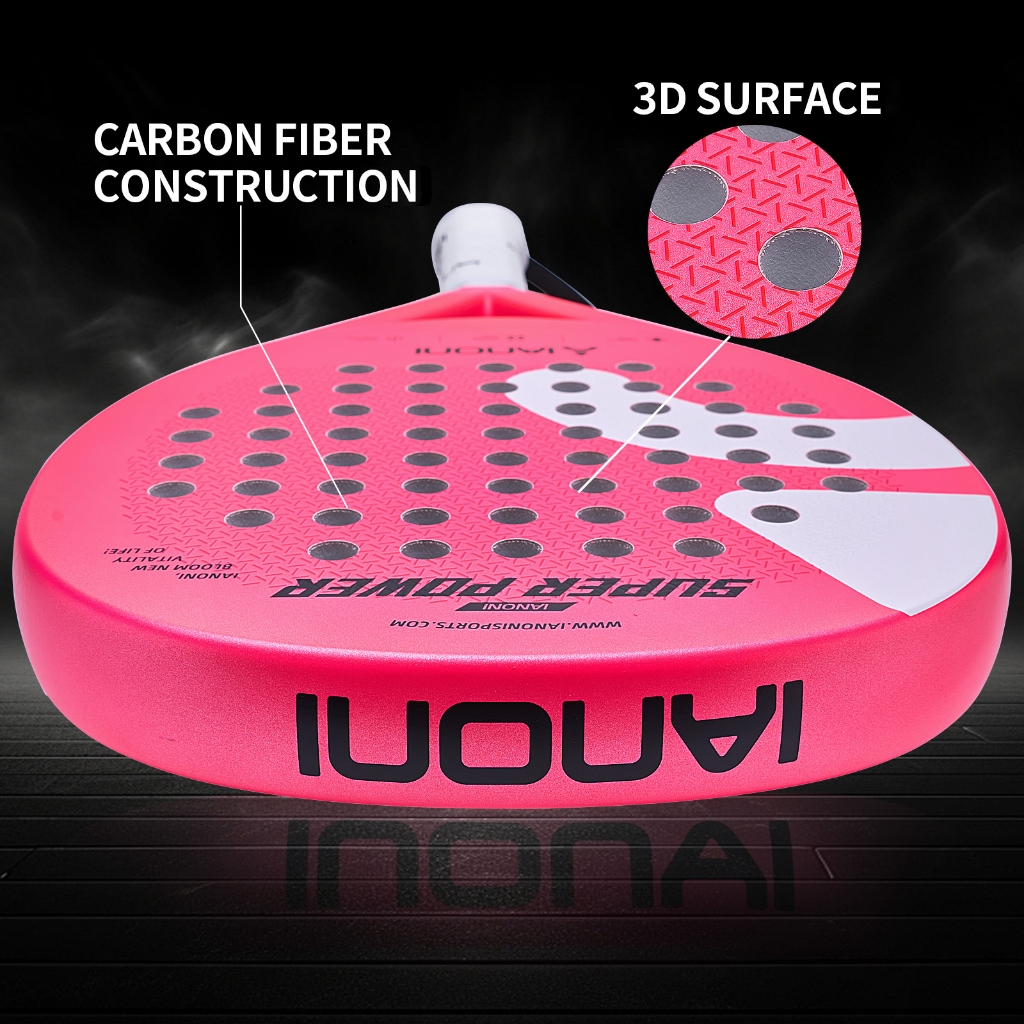 Jual Super Power Full Carbon Hybrid Padel Racket Pink Ianoni Shape 3D ...