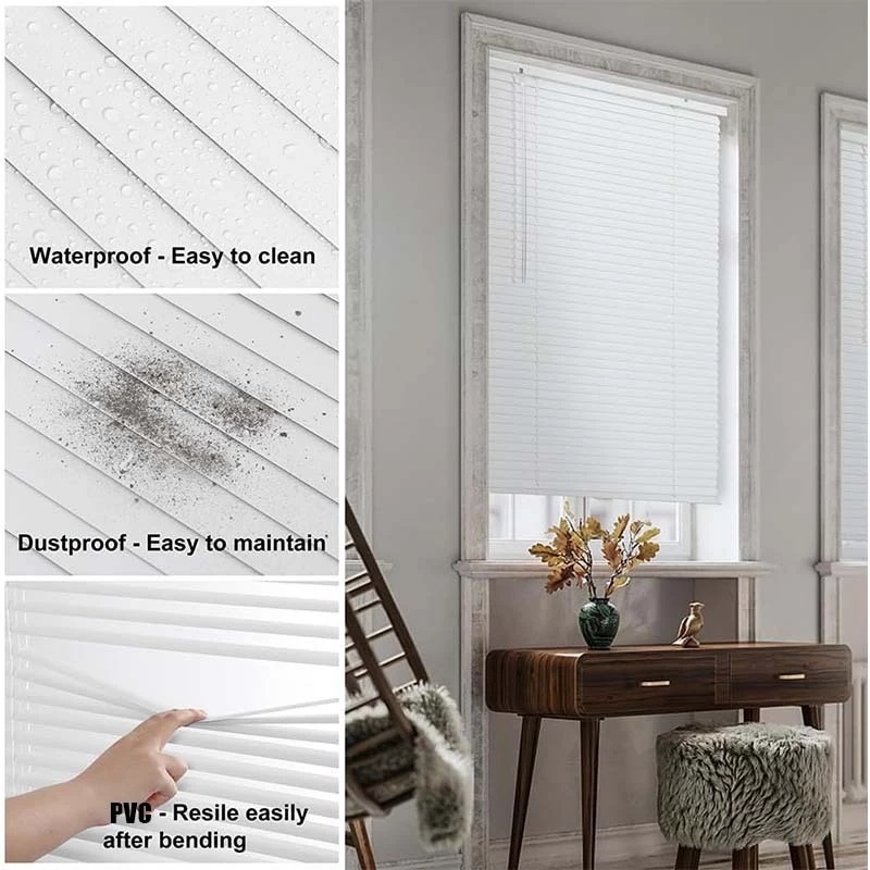 60X180 cm PVC TIRAI GULUNG LIPAT JENDELA 60X180 cm Venetian Blinds 25 mm /0.18mm Tirai Penutup Kerai Hordeng Penghalau Cahaya Aksesoris Jendela  Kemasan film gelembung