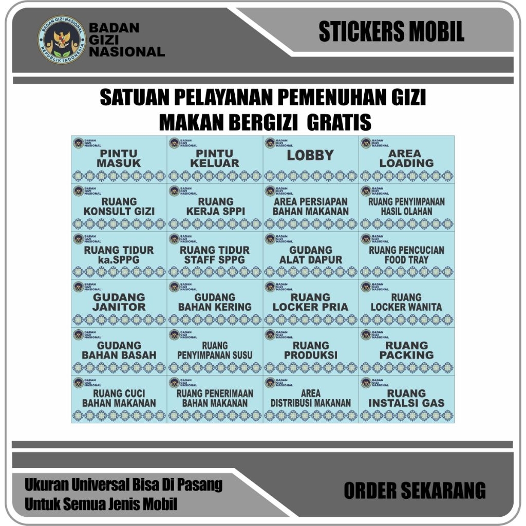 Jual Sticker Sign Ruangan Dapur Sppg dapur Mbg | Shopee Indonesia