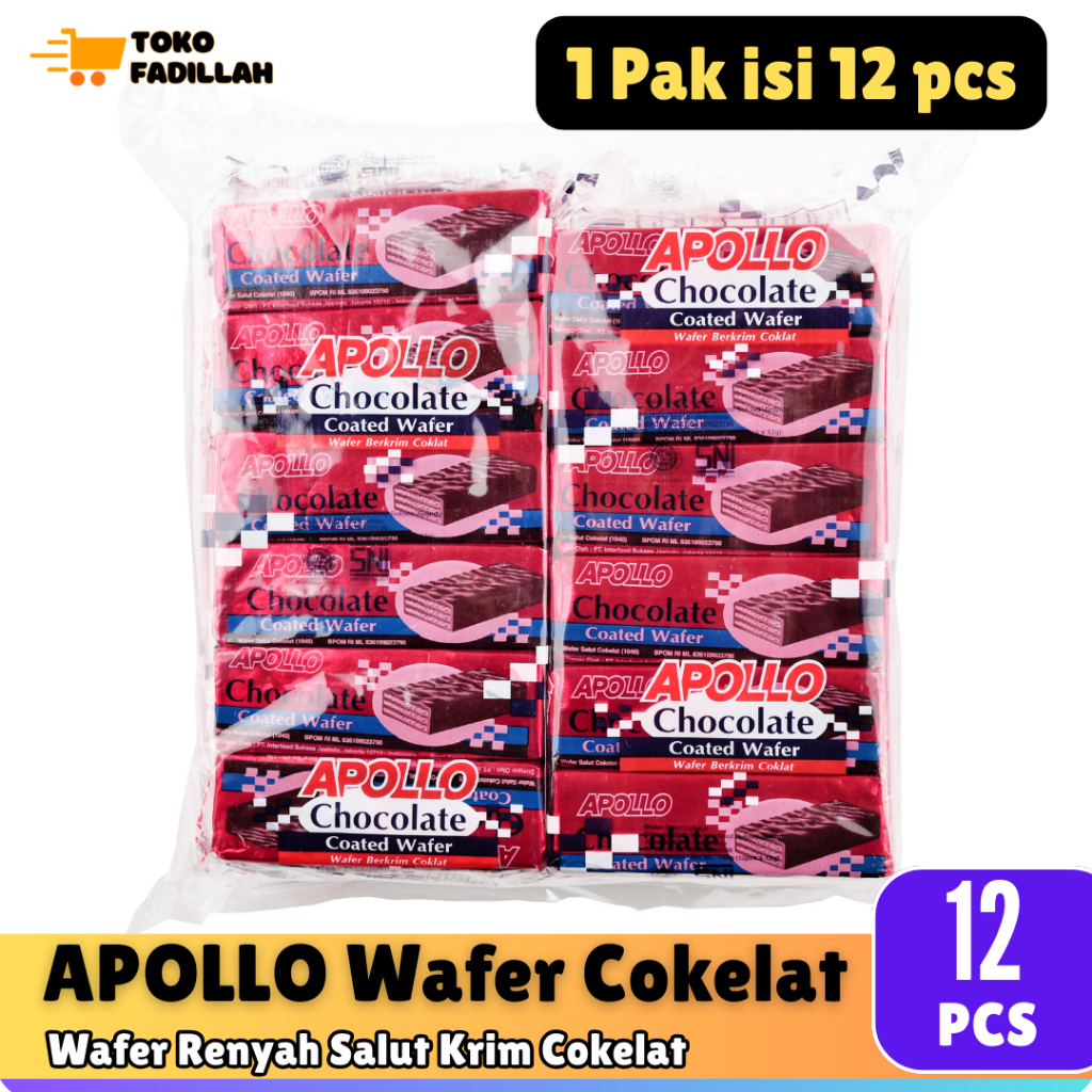 Jual APOLLO Wafer Cokelat isi 12 pcs - Chocolate Coated Wafer | Shopee ...