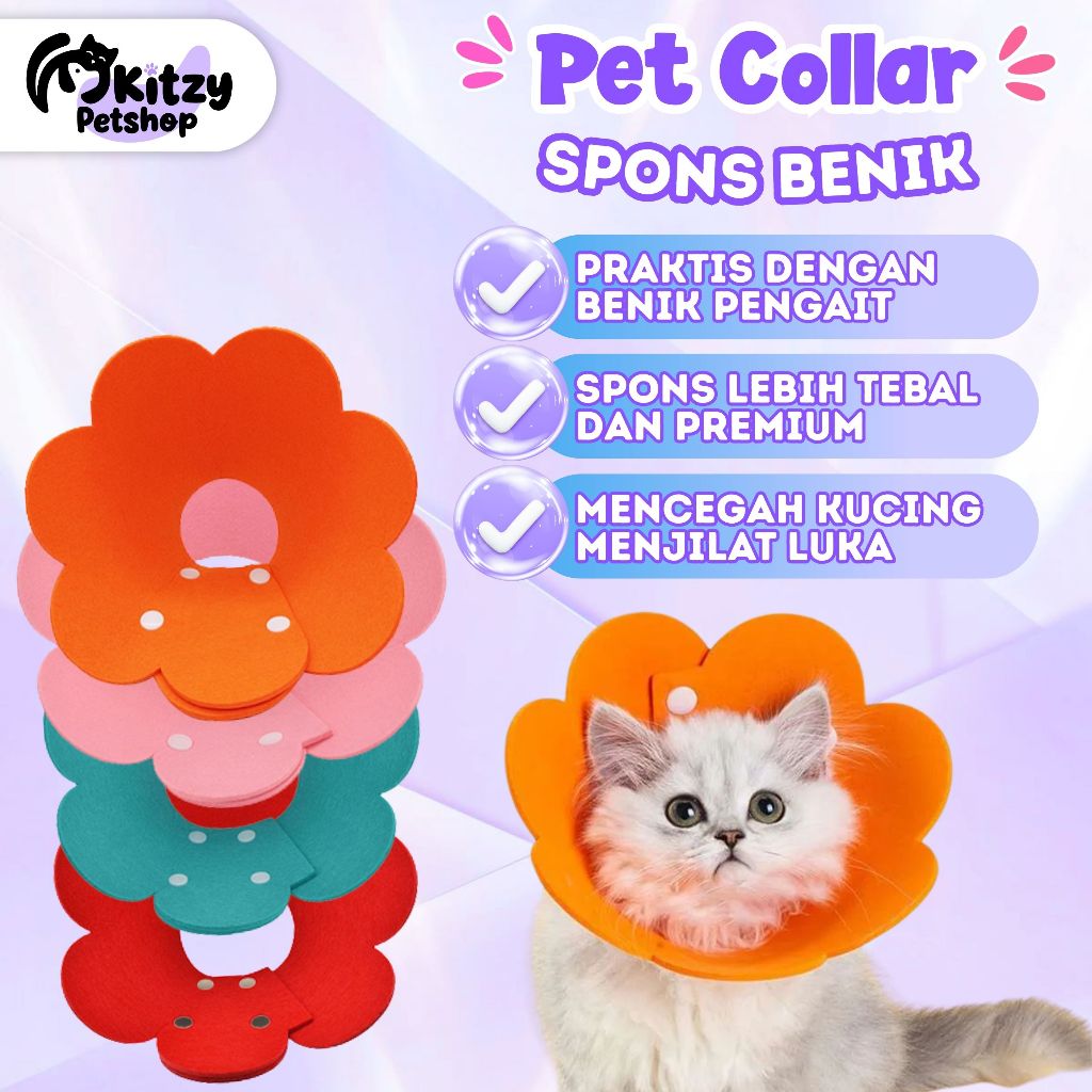 Jual Collar Kucing Corong Pencegah Anabul Menjilat Luka Jahitan KITZY ...