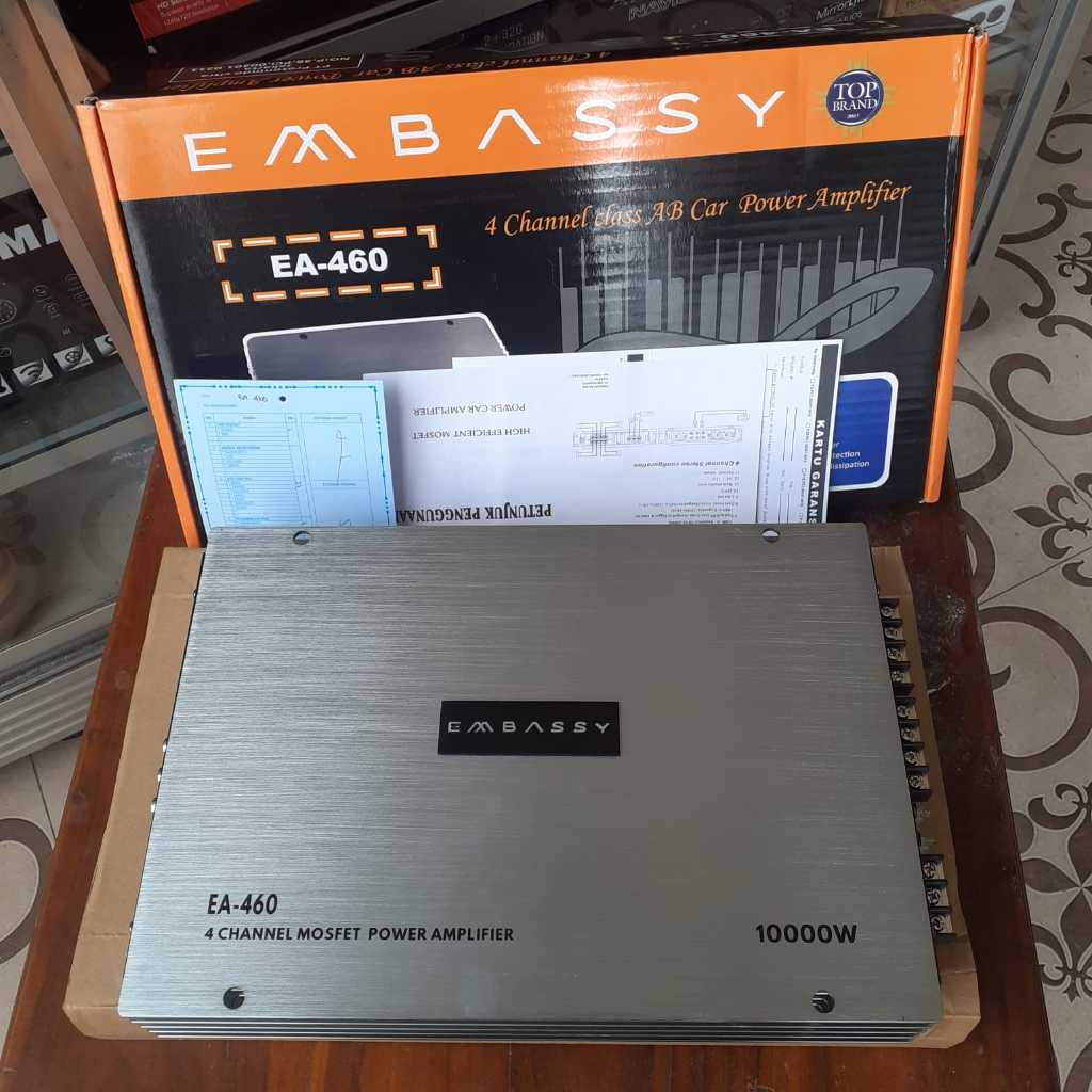 Jual POWER AUDIO MOBIL 4 CHANNEL EMBASSY EA-460 PRODUK ORIGINAL DAN ...