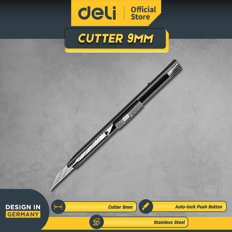 Jual Deli Tools Cutter / Cutter 9mm #9mm,SK5, 30°,Finish Blade,Auto ...