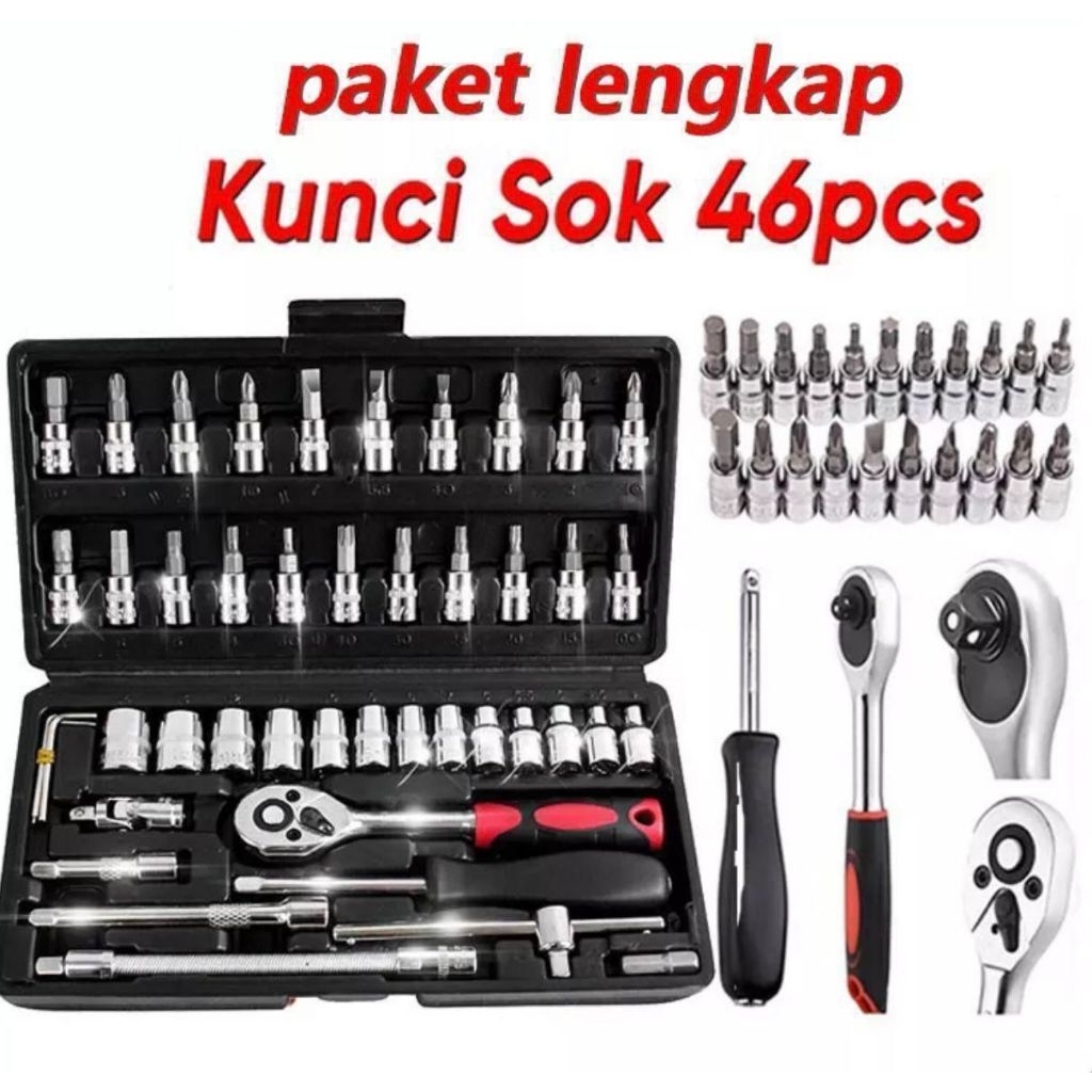 Jual Kunci set 46 pcs full set motor kunci/ kunci set lengkap | Shopee ...