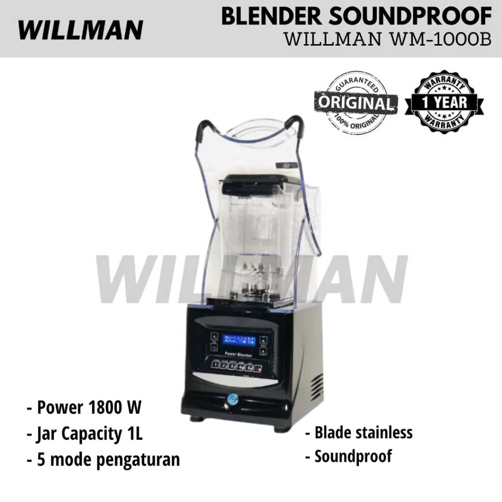 Jual WILLMAN WM-1000B Silent Heavy Duty Ice Blender Smoothies Es Jus ...