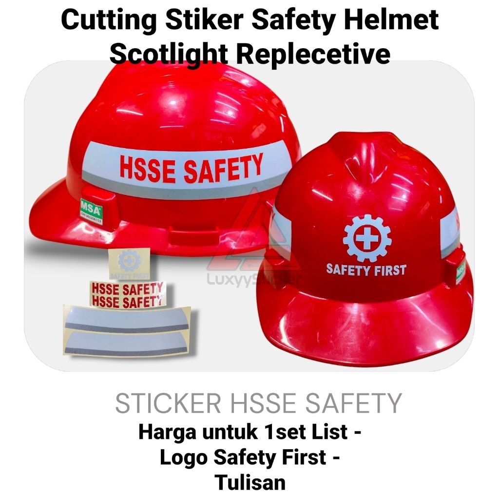 Jual Cutting Stiker Helm Proyek Hsse Safety - Sticker Repelective 1set ...
