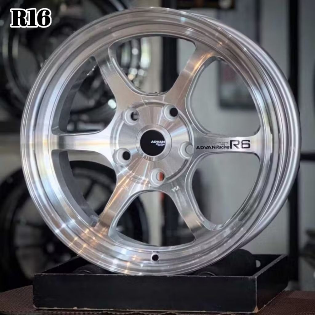 Jual velg mobil racing r16 ADVAN R6 FLOW FORMING PCD 5X114,3 velg ring ...