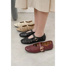 Vimemo Audrey Sepatu Mary Jane Korean Flatshoes Vintage Shoes