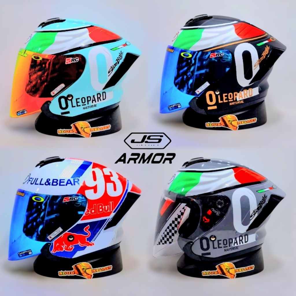 Jual Helm JS armor leopard black paket ganteng | Shopee Indonesia