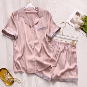 YKL Baju Tidur Wanita Satin Adem Lembut Piyama Setelan Set Cewek