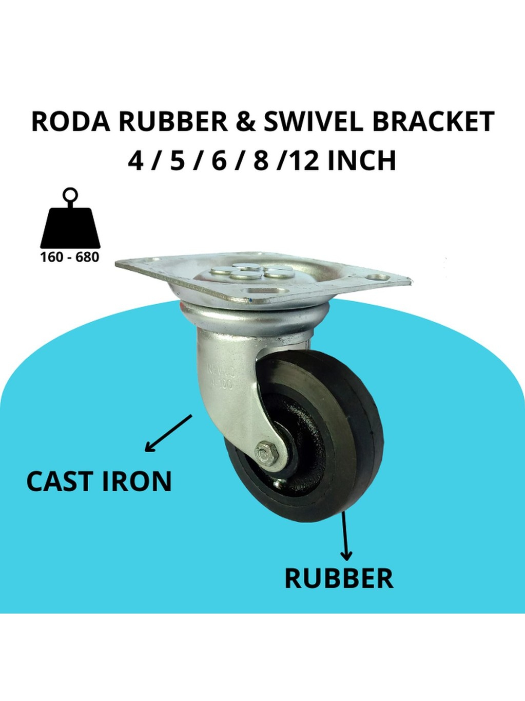 Jual Roda Karet Bracket Swivel 4
