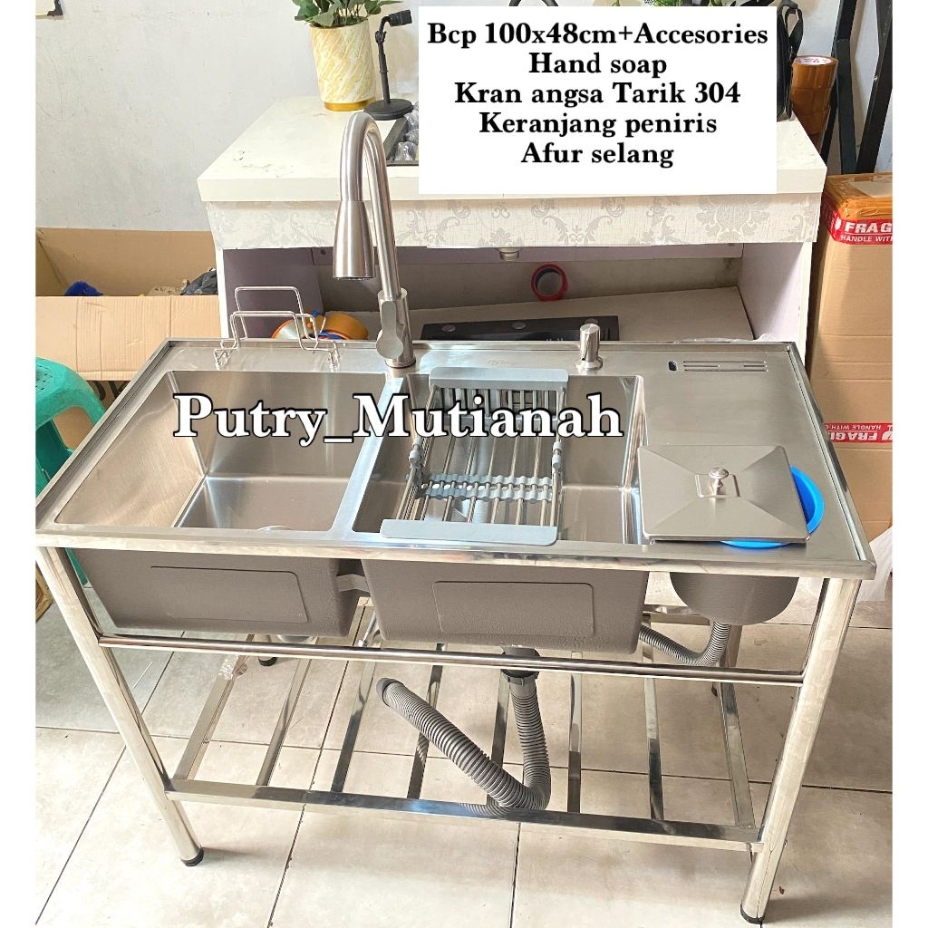 Set portable termurah wastafel cuci piring sus 304 kitchen sink terlaris bak cuci piring