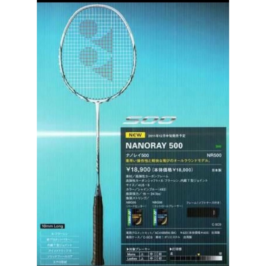Jual YONEX NANORAY 500 KUALITAS PRODUK ORIGINAL JAPAN | Shopee
