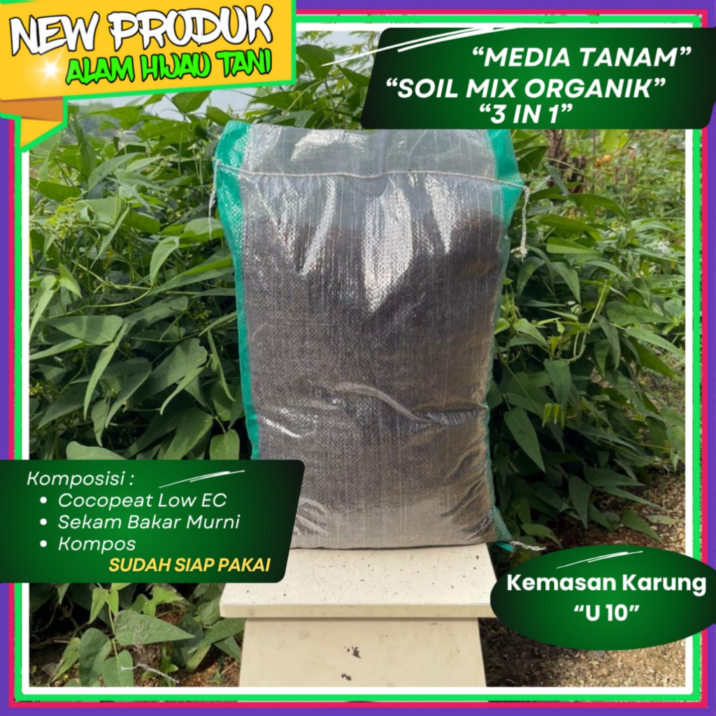 Media Tanam Organik 3in1 Siap Pakai Campuran Cocopeat Sekam Bakar dan Kompos Cocok Untuk Tanaman Hias Sayur Buah | AHT