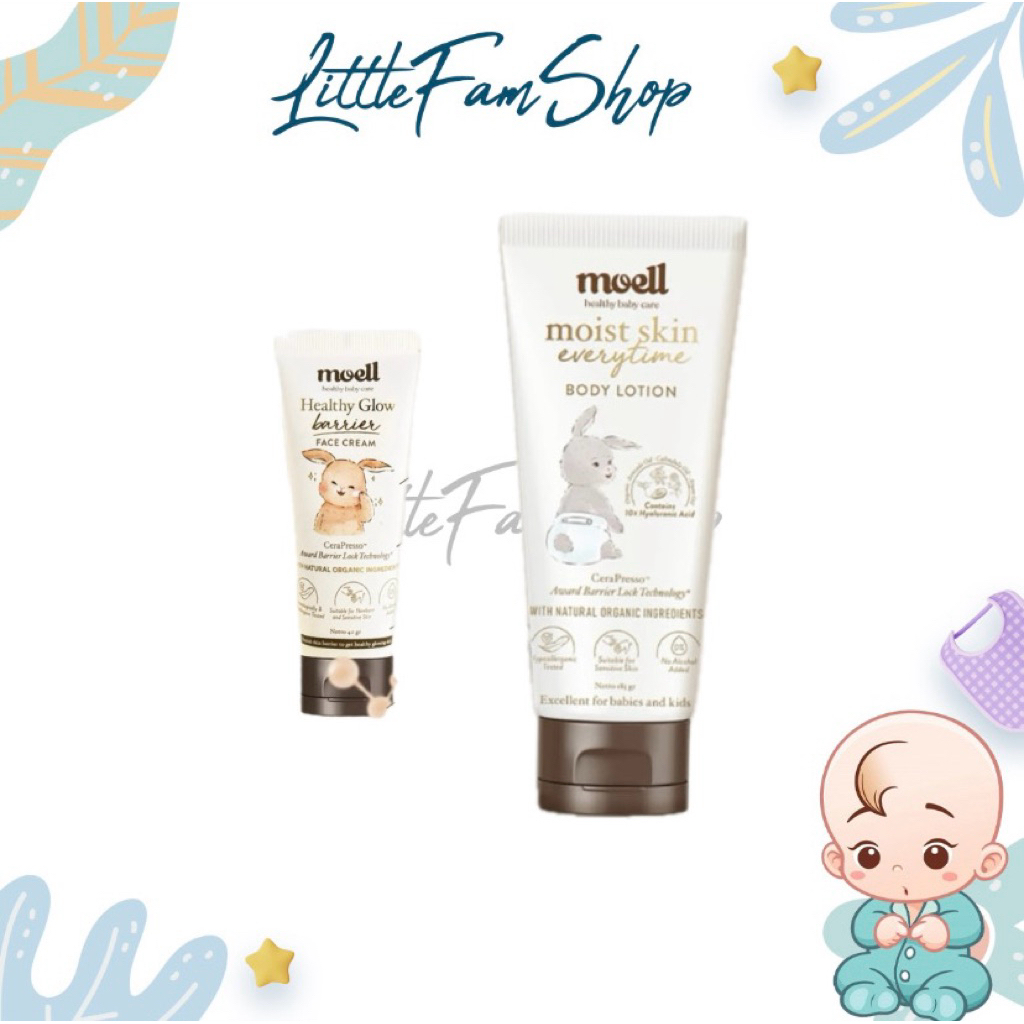 Jual Moell Bundling Face Cream Healty Grow Barrier 40gr & Moist Skin ...
