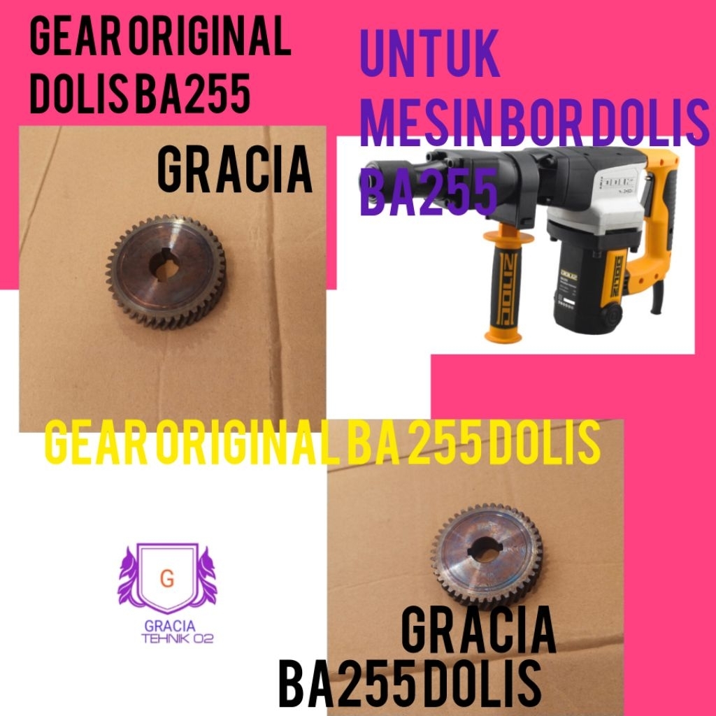 Jual GEAR BA255 SAKLAR MESIN BOR BOBOK DOLIS BA 255 ORIGINAL HELICAL ...