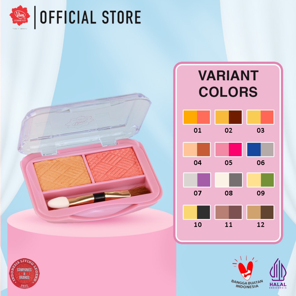Jual Viva Eye Shadow Duo - 2.3 gr (tersedia 12 varian kombinasi warna ...