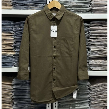 Kemeja Kerah ZARA Premium Kemeja Polos Lengan Panjang Slim Fit Kemeja Kasual Katun Twill 40s