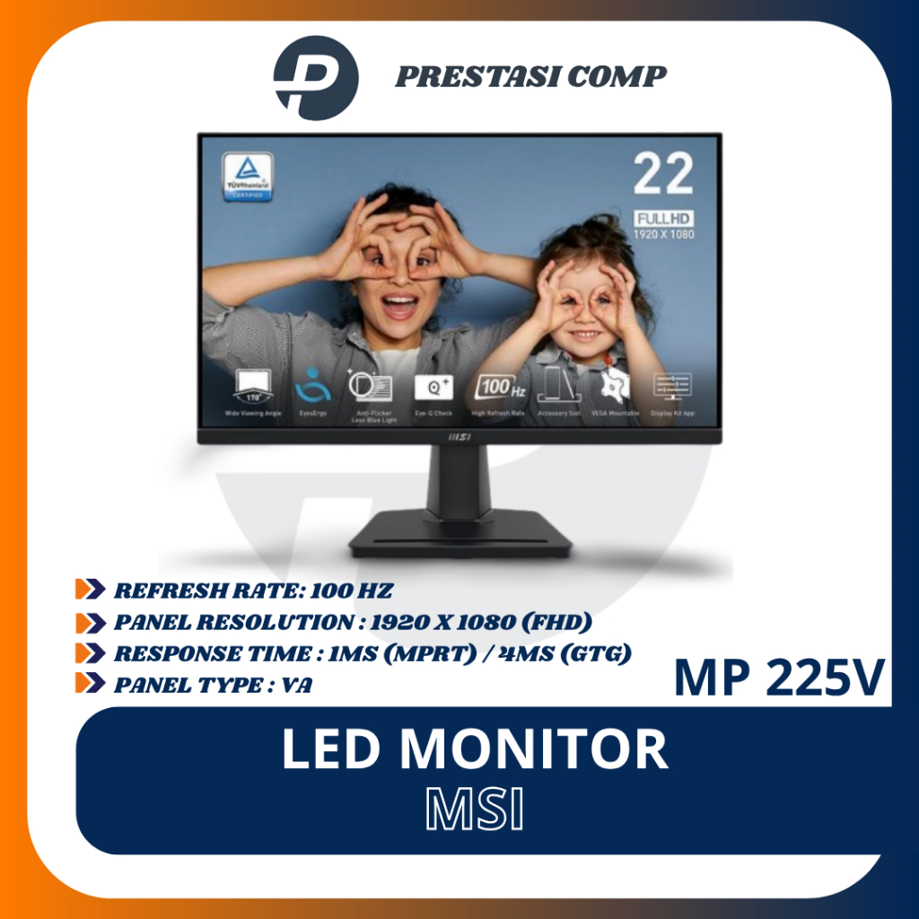 Jual MSI PRO MP225V Monitor 21.45 Inci FHD 100Hz 1ms MPRT MP 225V ...