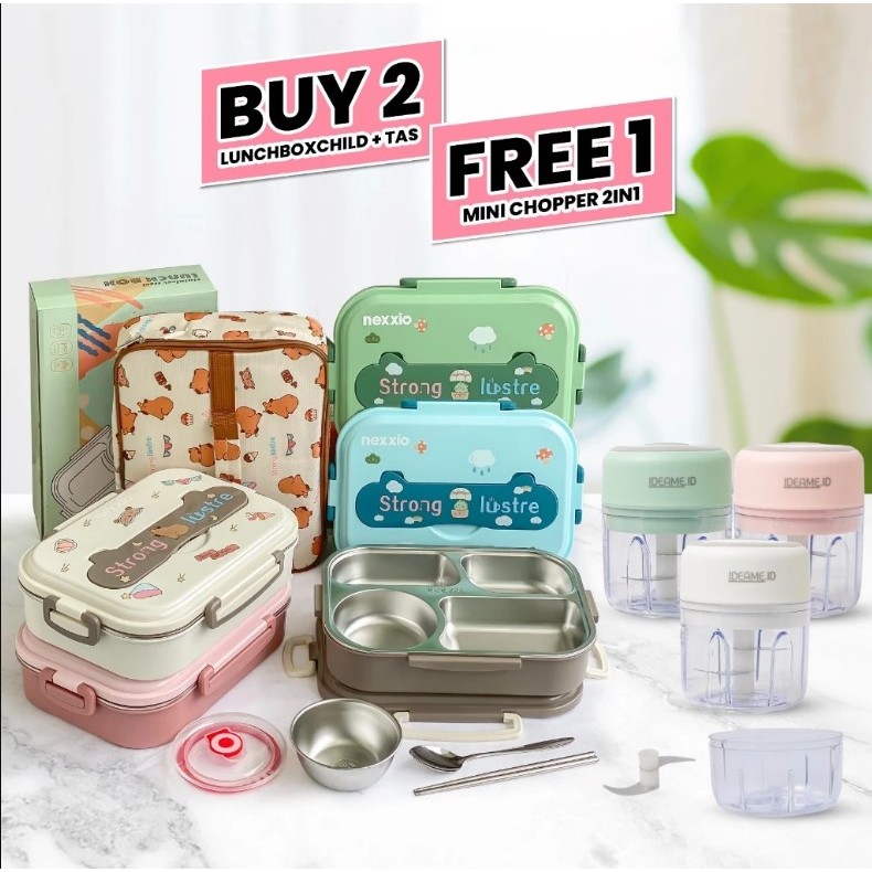 Jual Lunch Box Kotak Makan 3 Sekat 4 sekat SUS 304 Stainless Steel ...