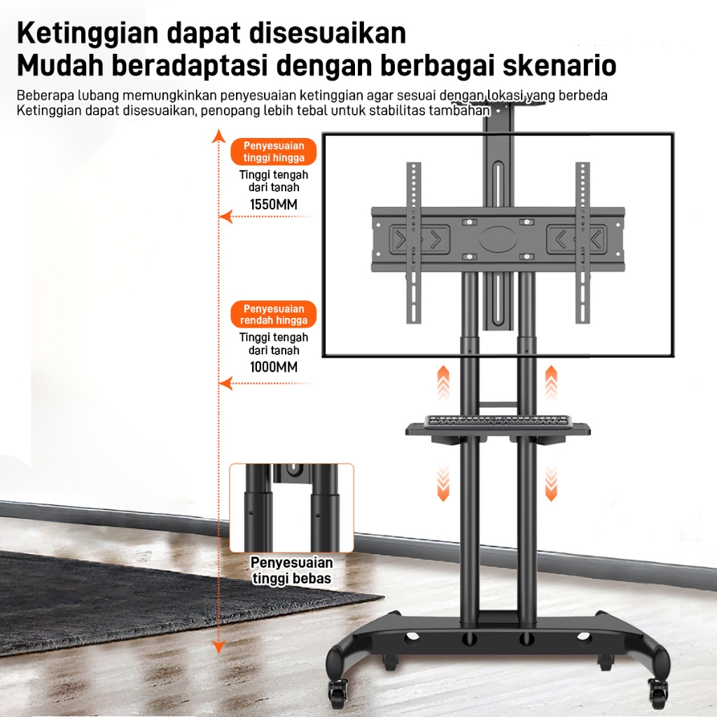 Jual Ready Stock Epic Finds Standing Bracket TV Roda Berdiri dengan ...