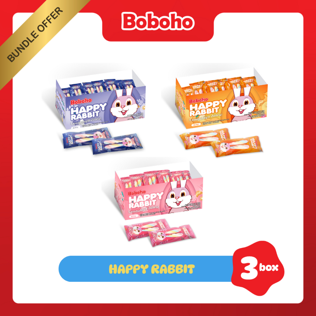 Jual Paket Bundling Happy Rabbit 3 Box | Shopee Indonesia