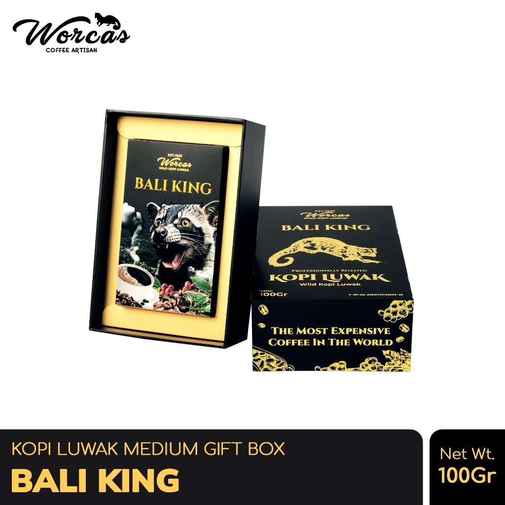 Jual WORCAS Kopi Luwak Liar Bali King 100gr - Medium Gift Box