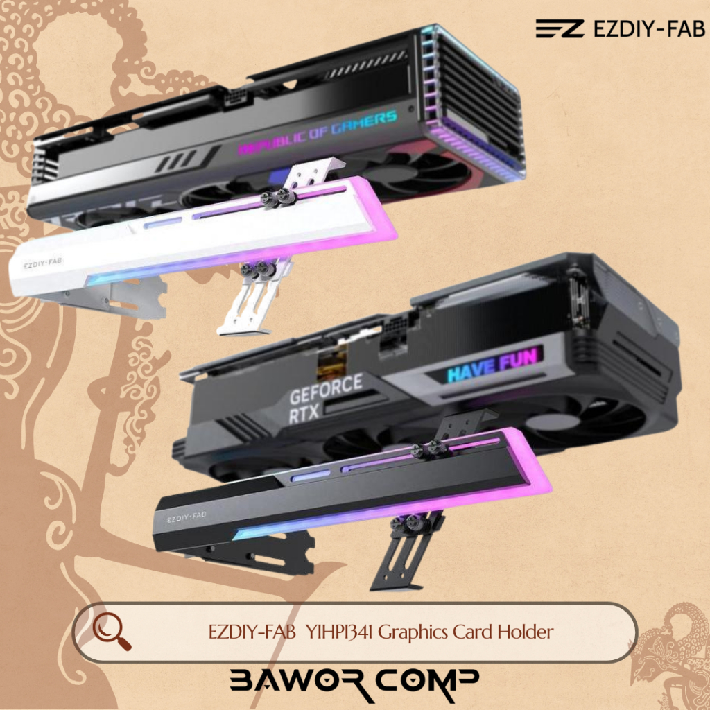 Jual EZDIY-FAB YIHPI341 Black / White ARGB GPU Holder Brace Graphics ...