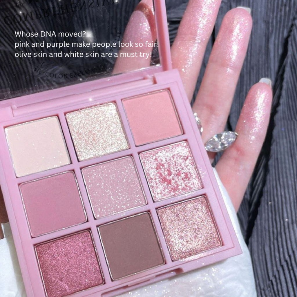 Jual MUGE LEEN Eyeshadow Pink Diamonds 9 Color Korean Look Smooth ...