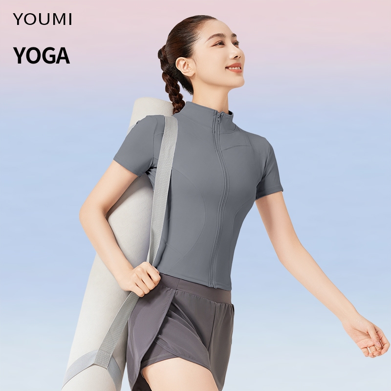 YOUMI YM128 Jaket Zipper Lengan Pendek - Jaket Olahraga Wanita Youmi foto 4