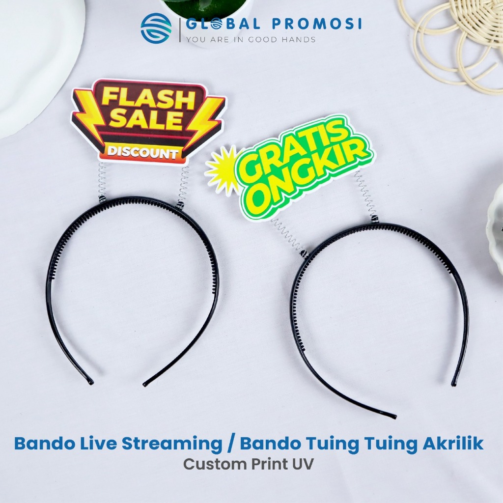 Jual TANPA PO Bando Live Streaming Bebas Custom Tulisan / Bando Tuing ...