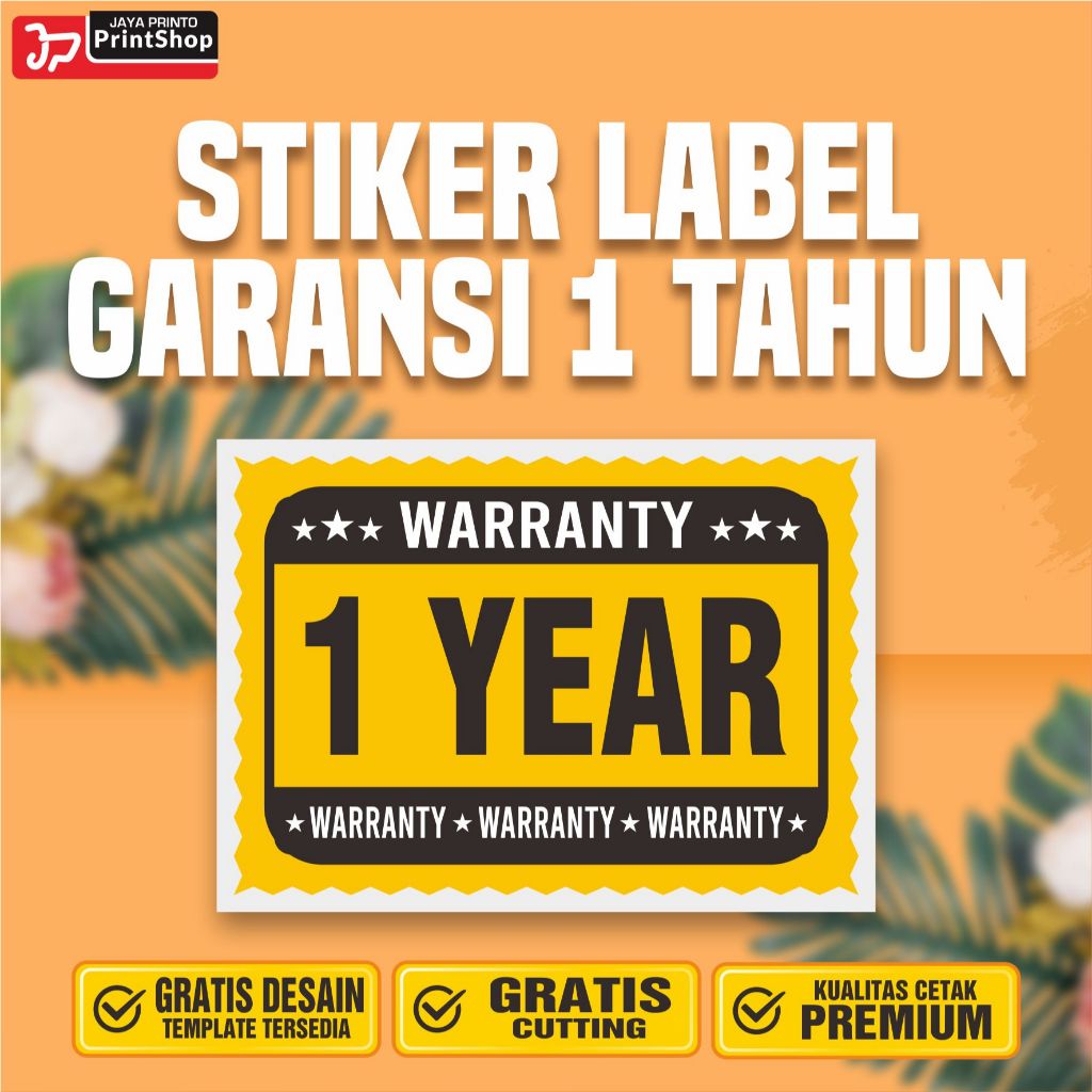 Jual Stiker Label Retail Garansi 1 Tahun Ready Tahan Air_STICKER ...