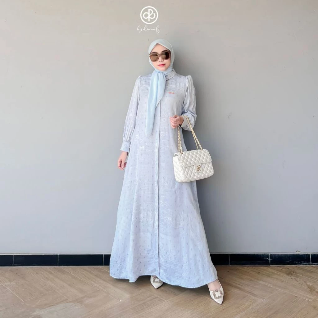 Detail bahan GAMIS MUSLIM MOTIF GAMIS WANITA FULL KANCING yang nyaman dipakai