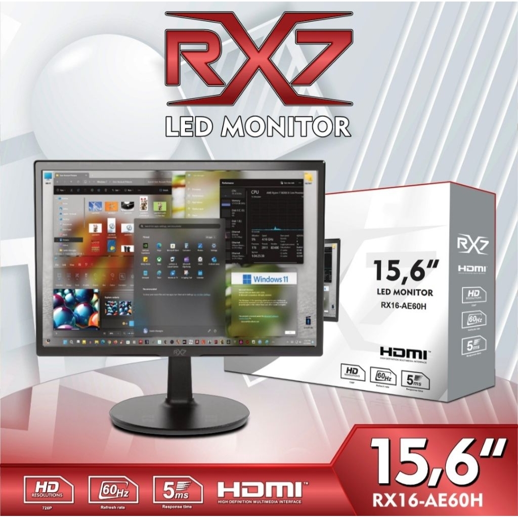 Jual Monitor LED RX7 16 Inch Port VGA + HDMI | Shopee Indonesia