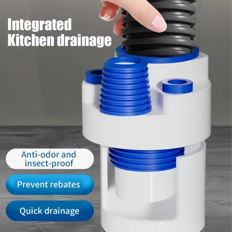 Jual Konektor Pipa Pembuangan Dapur 4 Lubang Hemat Ruang Anti Bau Anti ...