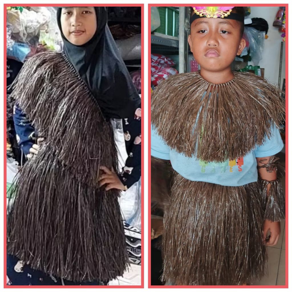 Jual Paket kumplit rok rumbai tarian adat papua bonus ikat kepala bulu ...