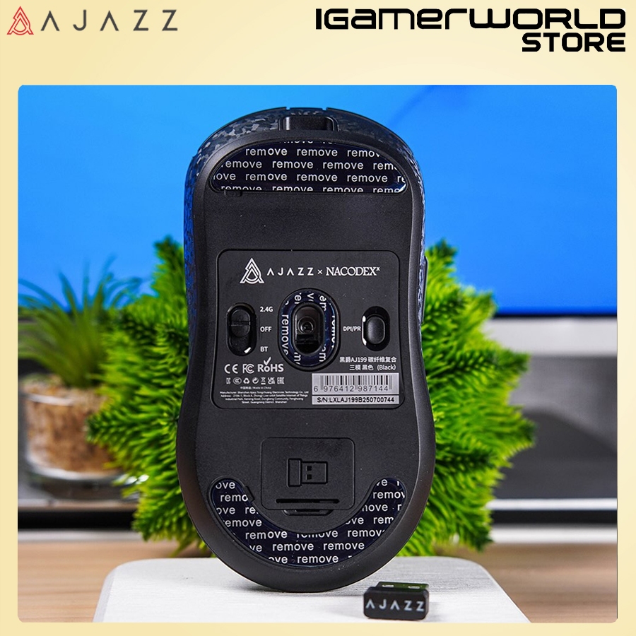 Jual Ajazz AJ199 / AJ199 MAX CARBON FIBER Wireless Bluetooth Triple ...
