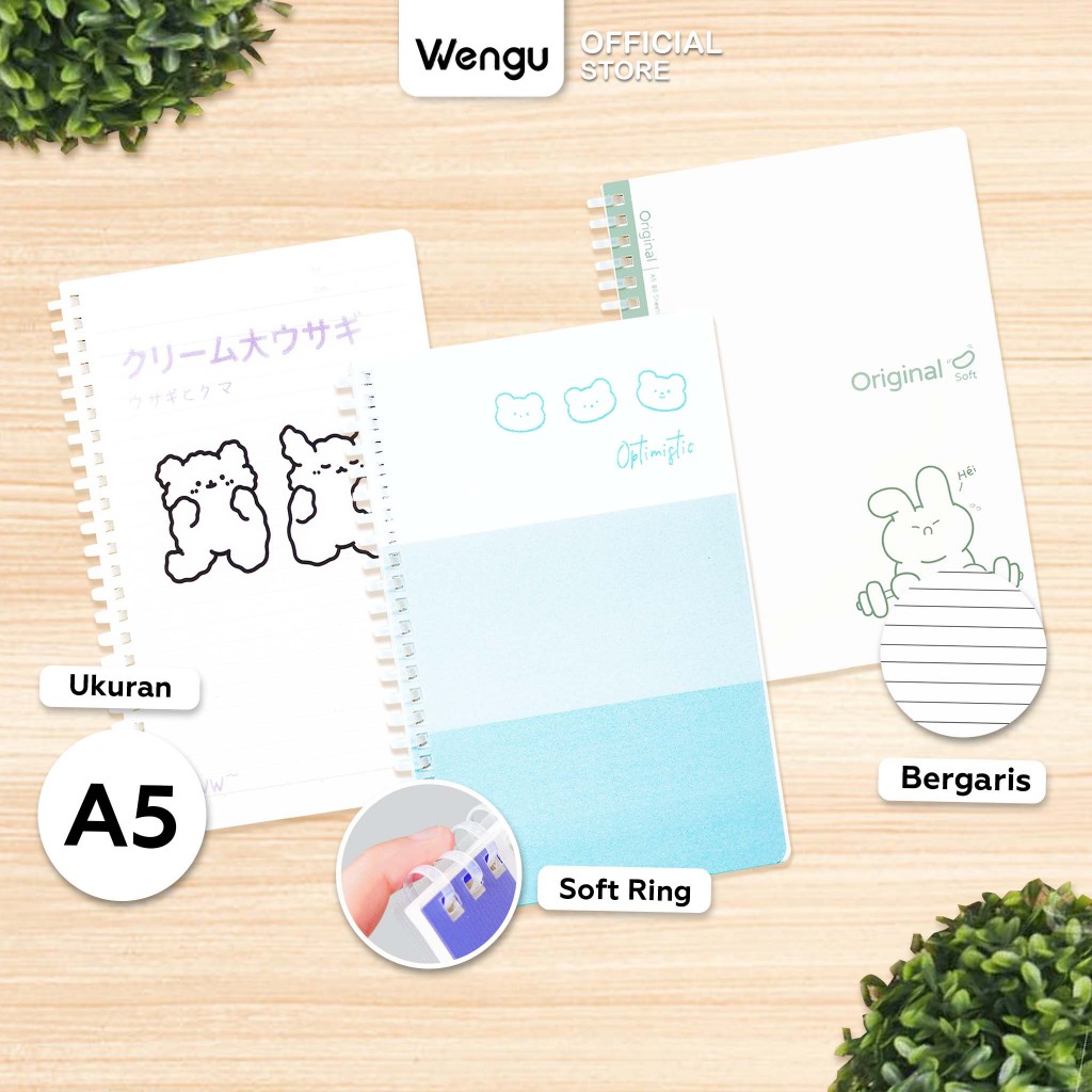 Jual [BARU] WENGU Notebook Ukuran A5 Soft Ring Spiral 360° Isi 80 ...