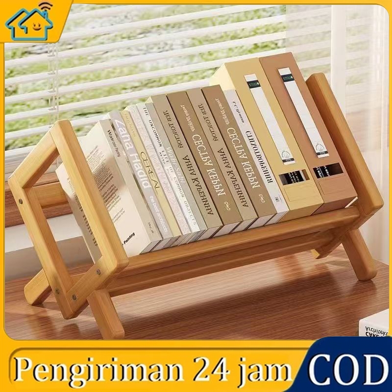Jual Rak Buku Meja Kayu Rak Meja Rak Organizer Buku Rak Penyimpanan ...