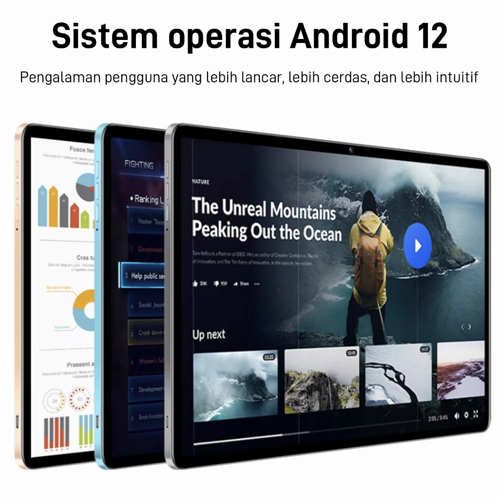 X95 Pro Tablet 10.8 inch 16GB RAM 1TB ROM dengan kamera 10MP dan baterai 12000mAh