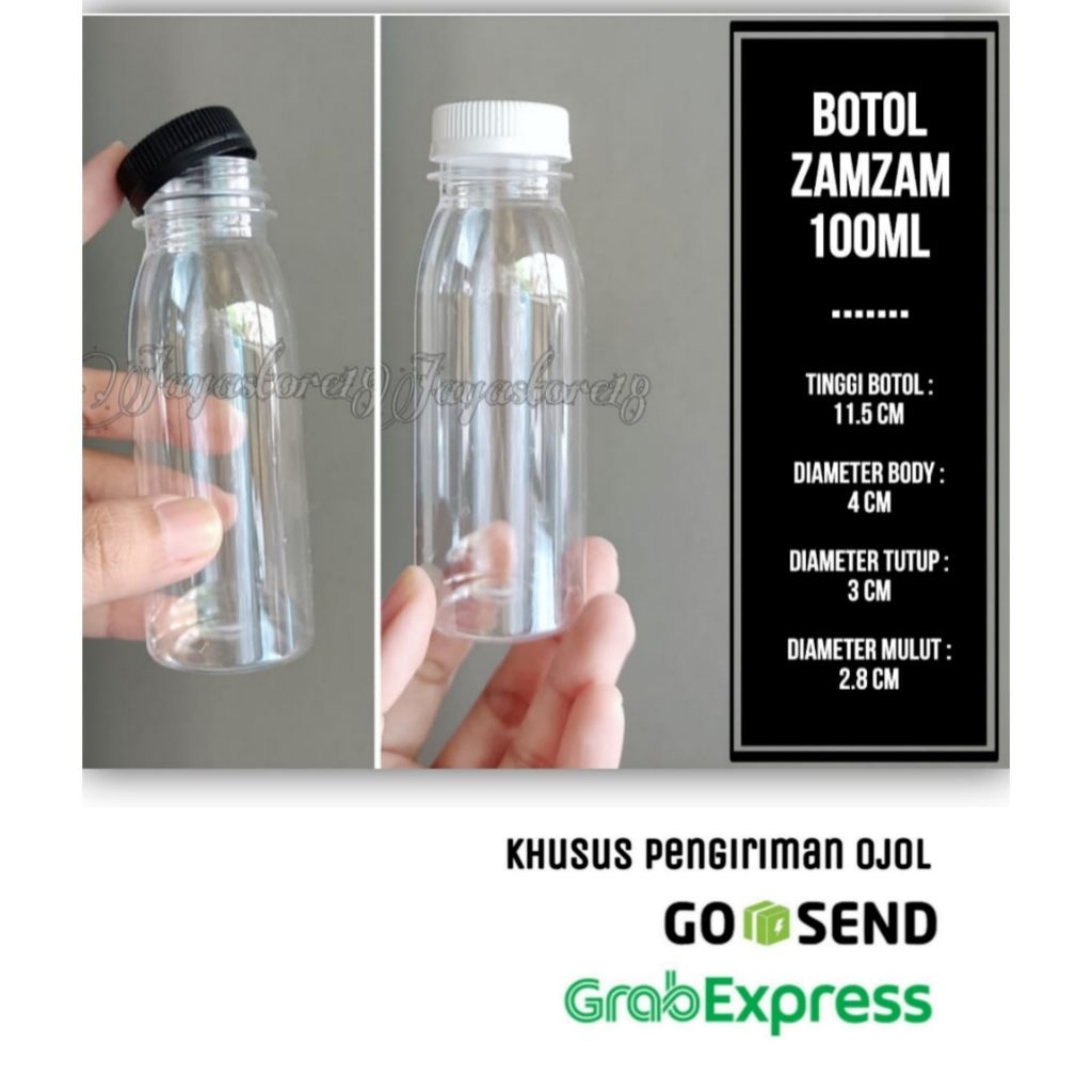Jual BOTOL ZAMZAM 100ML TEBAL 10GR BOTOL 3cm MURAH BOTOL CUKO BUMBU ...