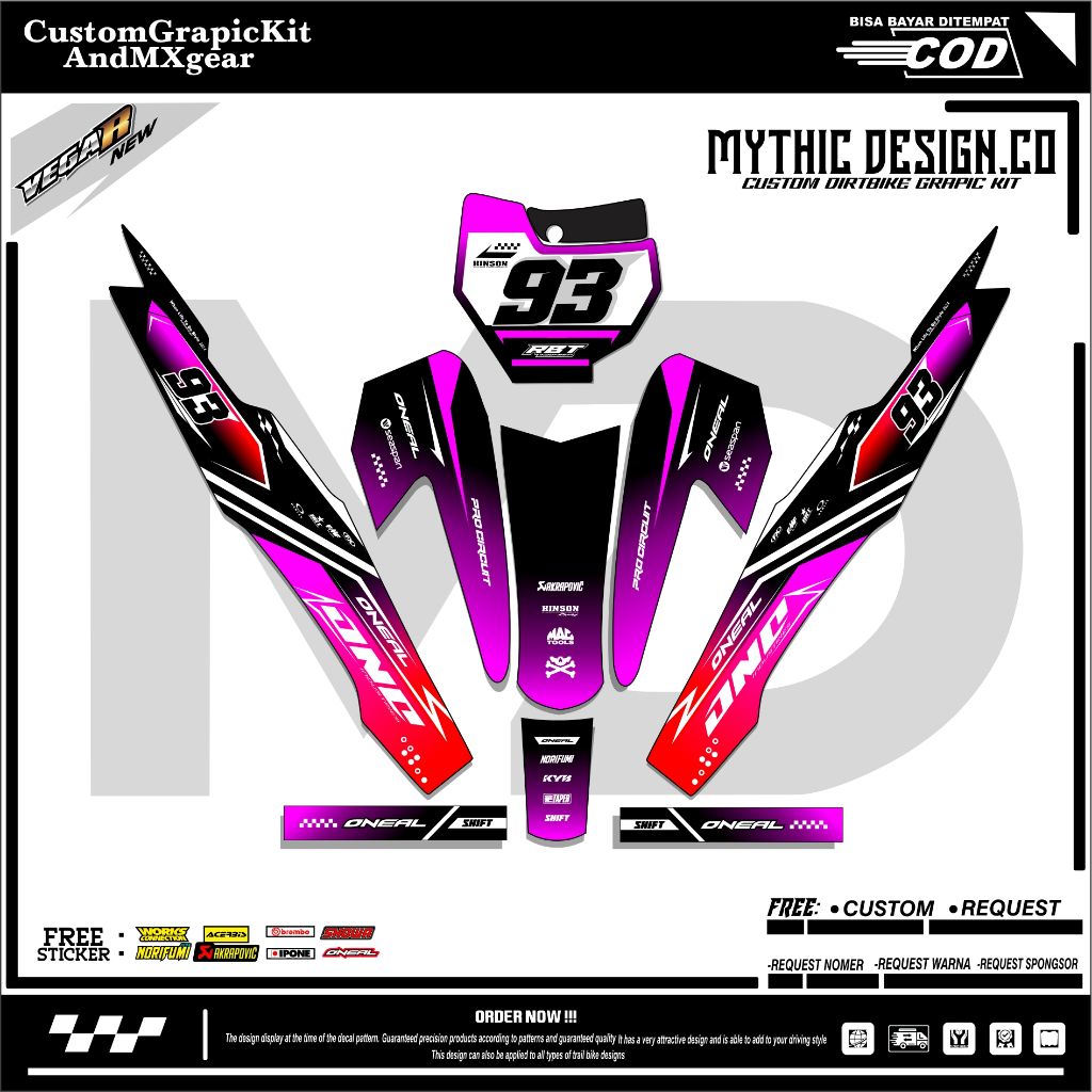 Jual Stiker Striping RBT VEGA R NEW Modif Motor Bebek Mythic Design 25. ...