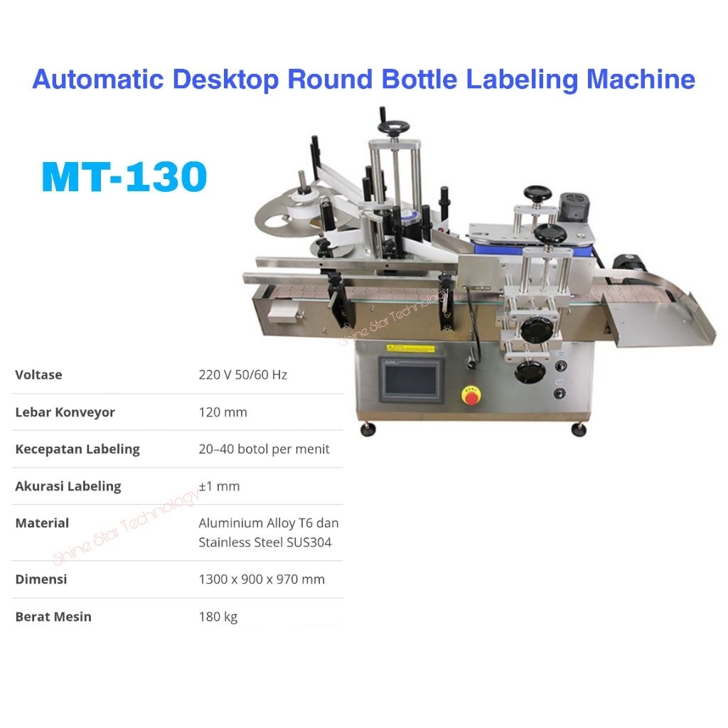 Jual Powerpack Automatic Desktop Round Bottle Labeling Machine MT-130 ...
