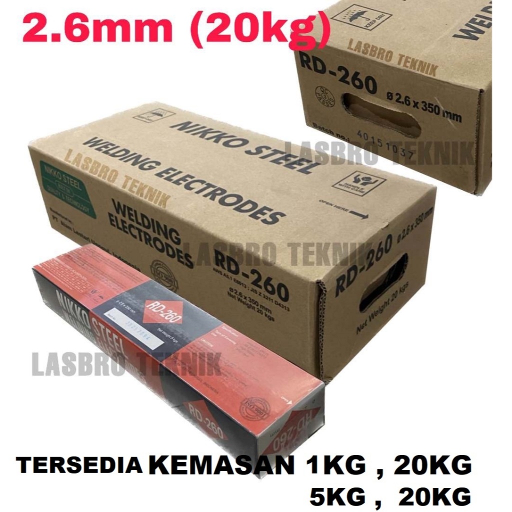 Jual Kawat Las RD-260 2.6mm E6013 NIKKO STEEL 6013 RD260 2,6mm tersedia ...
